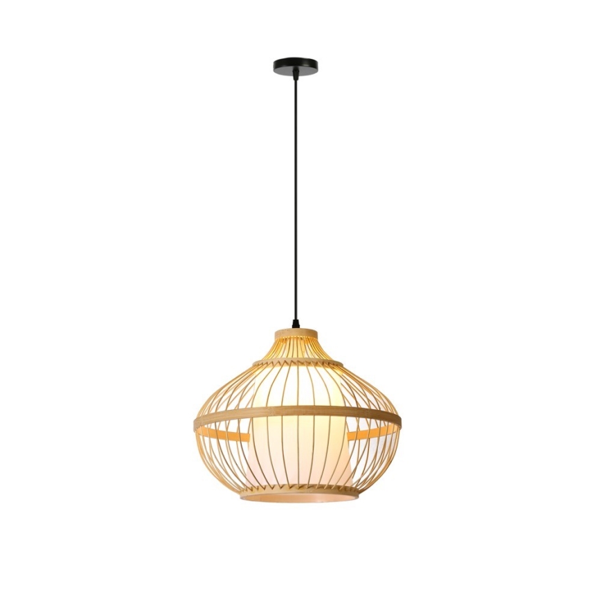 Żyrandol na lince PINCHOS 1xE27/40W/230V śr. 40 cm bambus