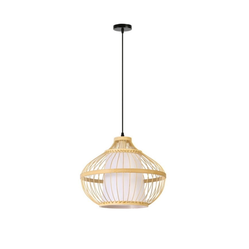 Żyrandol na lince PINCHOS 1xE27/40W/230V śr. 40 cm bambus
