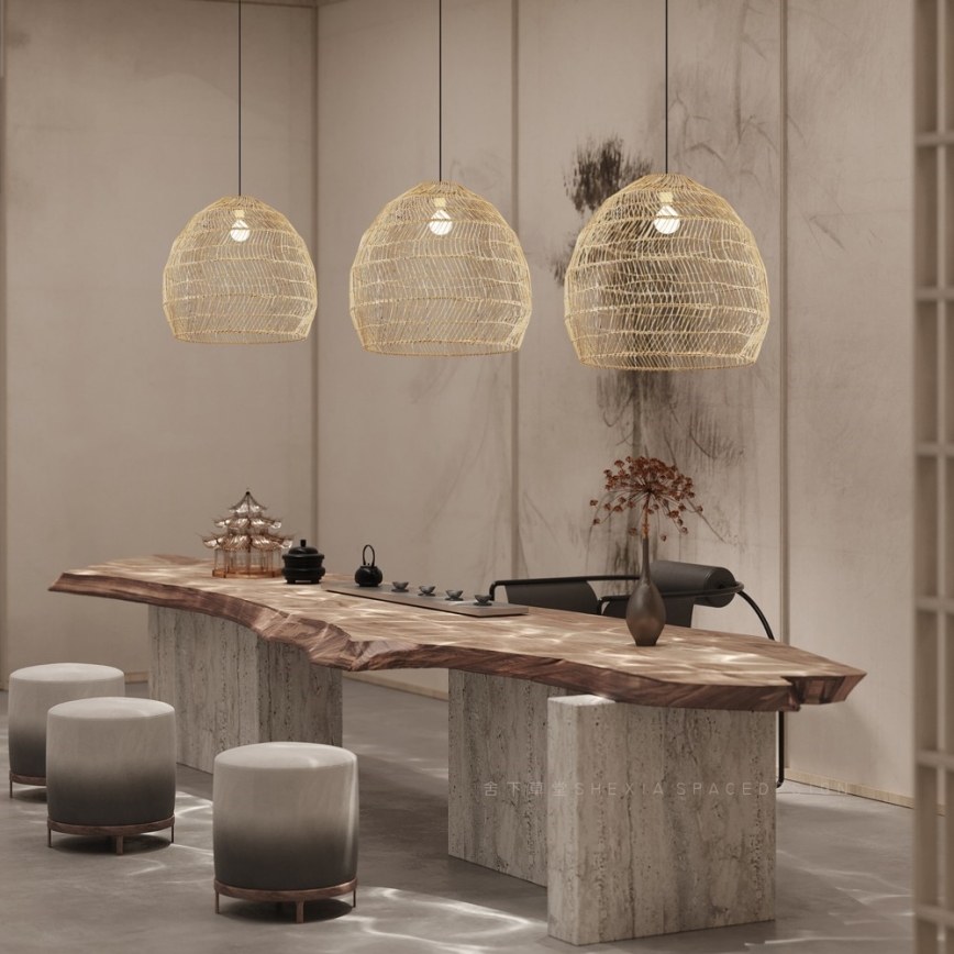 Lampa wisząca na lince BOHO DELICADO 1xE27/40W/230V śr. 60 cm