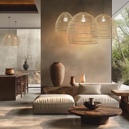 Lampa wisząca na lince BOHO DELICADO 1xE27/40W/230V śr. 60 cm