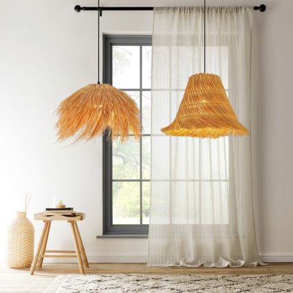 Żyrandol na lince NATURALEZA 1xE27/40W/230V śr. 55 cm rattan