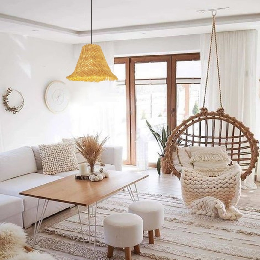 Żyrandol na lince NATURALEZA 1xE27/40W/230V śr. 45 cm rattan