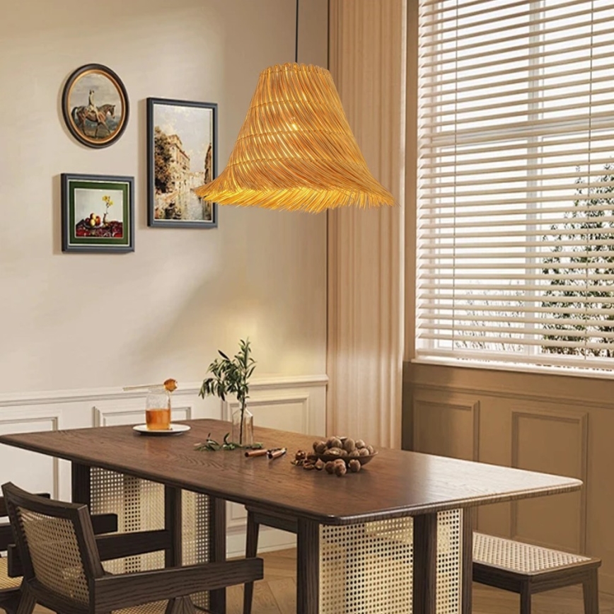 Żyrandol na lince NATURALEZA 1xE27/40W/230V śr. 45 cm rattan