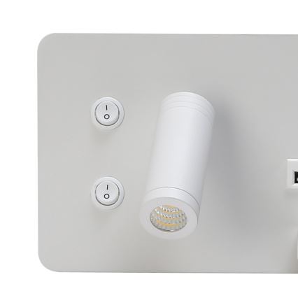 Immax 08285L - LED Reflektor ścienny z półką, portem USB i bezprzewodowym ładowaniem Be PREPARE LED/3W/230V + LED/3W biały