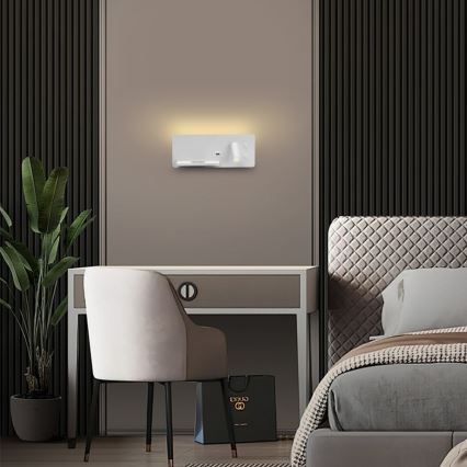 Immax 08286L - LED Reflektor ścienny z półką, portem USB i bezprzewodowym ładowaniem Be PREPARE LED/3W/230V + LED/3W biały