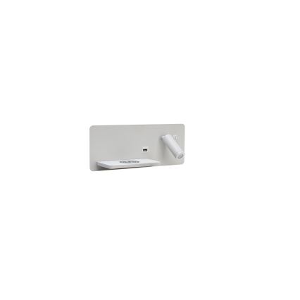 Immax 08286L - LED Reflektor ścienny z półką, portem USB i bezprzewodowym ładowaniem Be PREPARE LED/3W/230V + LED/3W biały
