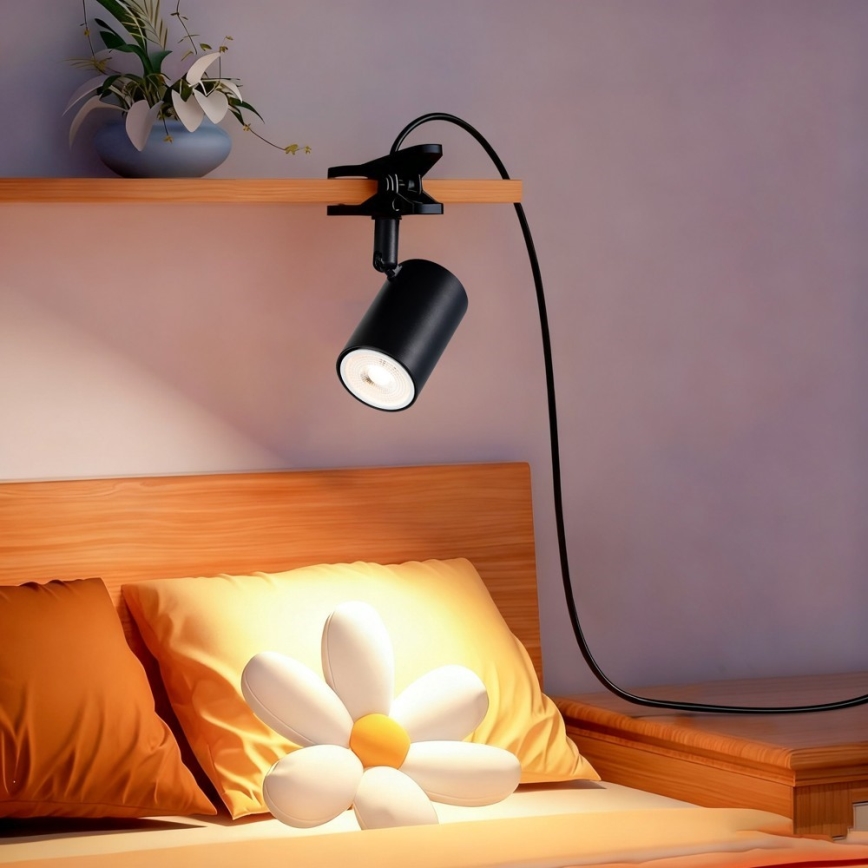 Lampa z klipsem PUNTO 1xGU10/9W/230V czarna