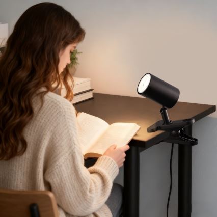 Lampa z klipsem PUNTO 1xGU10/9W/230V czarna