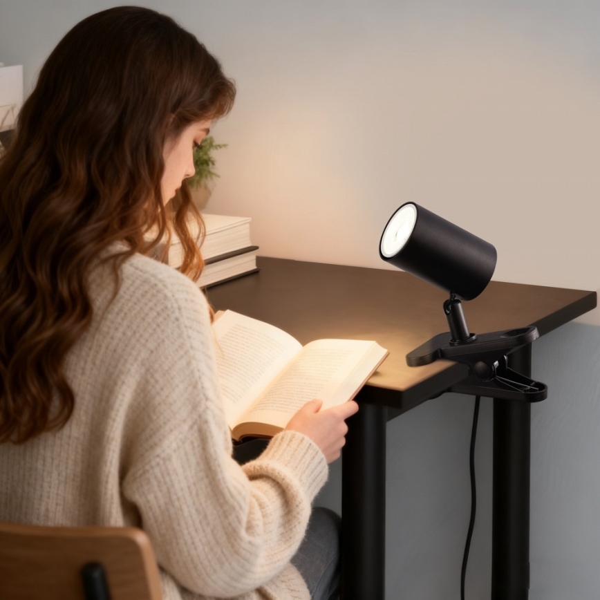 Lampa z klipsem PUNTO 1xGU10/9W/230V czarna