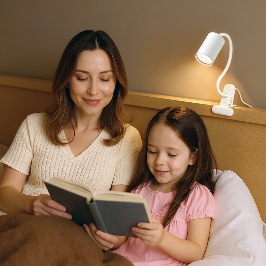 Elastyczna lampa z klipsem PUNTO 1xGU10/9W/230V biała