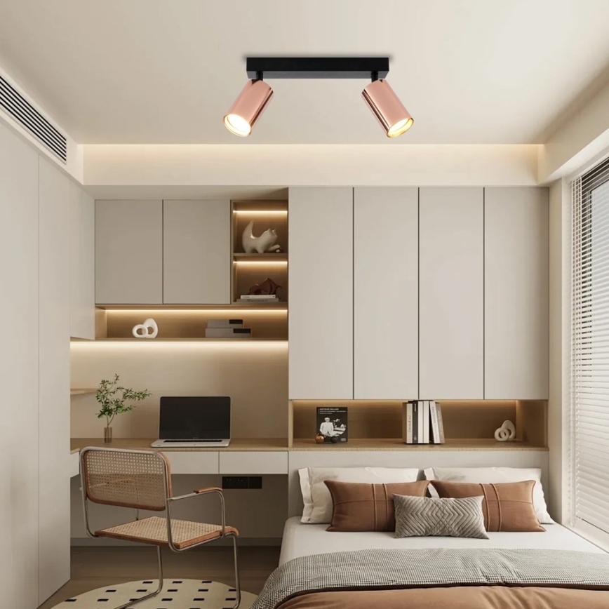 Oprawa punktowa PUNTO 2xGU10/9W/230V różowe złoto