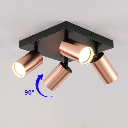Oprawa punktowa PUNTO 4xGU10/9W/230V różowe złoto