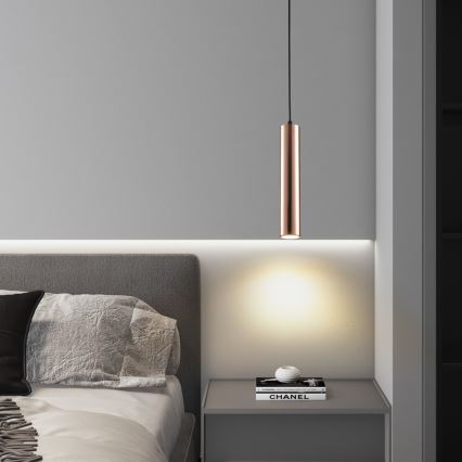 Lampa wisząca na lince PUNTO 1xGU10/9W/230V różowe złoto