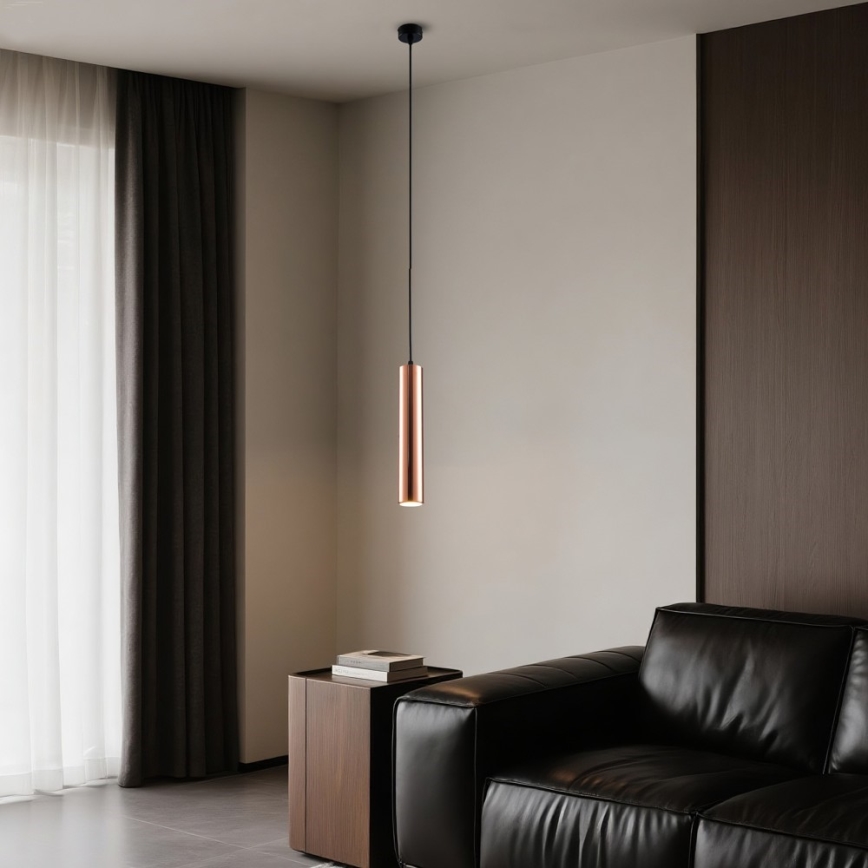 Lampa wisząca na lince PUNTO 1xGU10/9W/230V różowe złoto