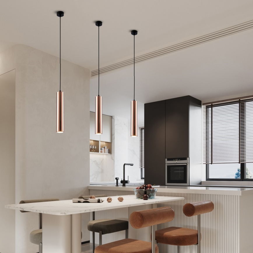 Lampa wisząca na lince PUNTO 1xGU10/9W/230V różowe złoto