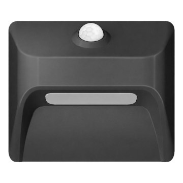 Immax 08307L - LED ładowalna oprawa schodowa z czujnikiem ruchu i zmierzchu STEP LIGHT LED/0,3W/3,7V 2200 mAh IP53 czarna