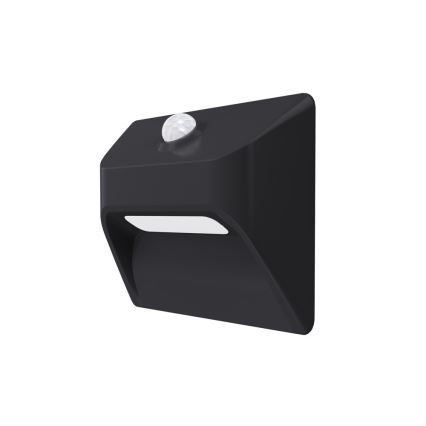 Ładowalna lampa schodowa LED z czujnikiem ruchu i zmierzchu STEP LIGHT LED/0,3W/3,7V 2200 mAh IP53 czarna