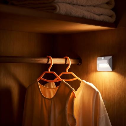 Ładowalna lampa schodowa LED z czujnikiem ruchu i zmierzchu STEP LIGHT LED/0,3W/3,7V 2200 mAh IP53 biała