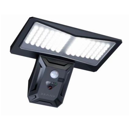 LED Kinkiet solarny z czujnikiem LED/2,6W/5,5V IP65 1800 mAh czarny