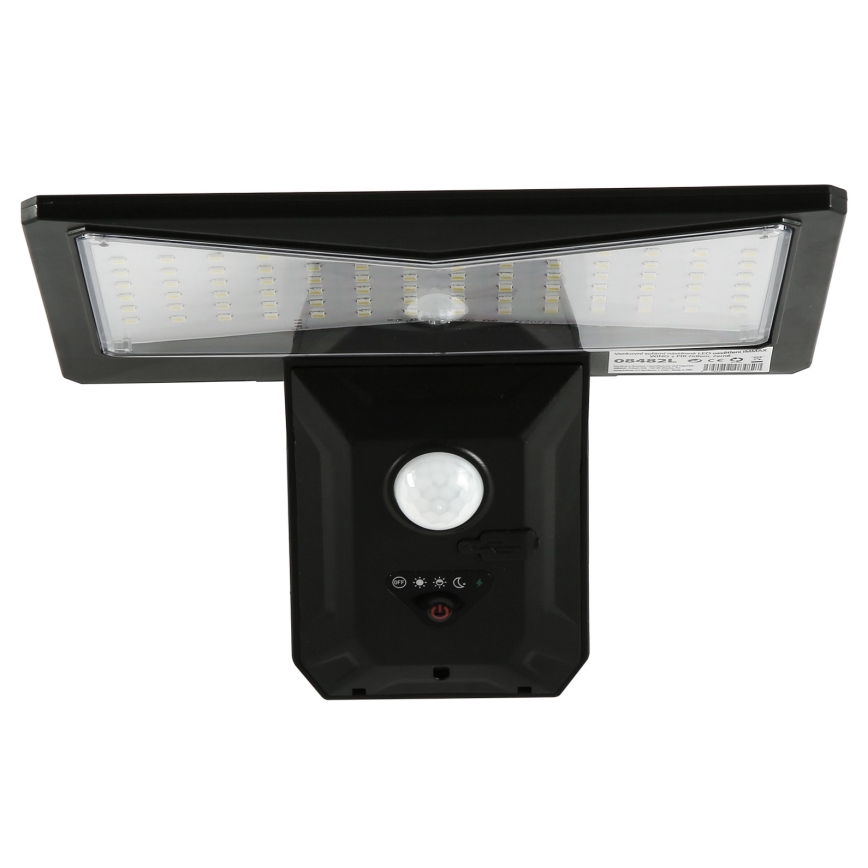 LED Kinkiet solarny z czujnikiem LED/2,6W/5,5V IP65 1800 mAh czarny