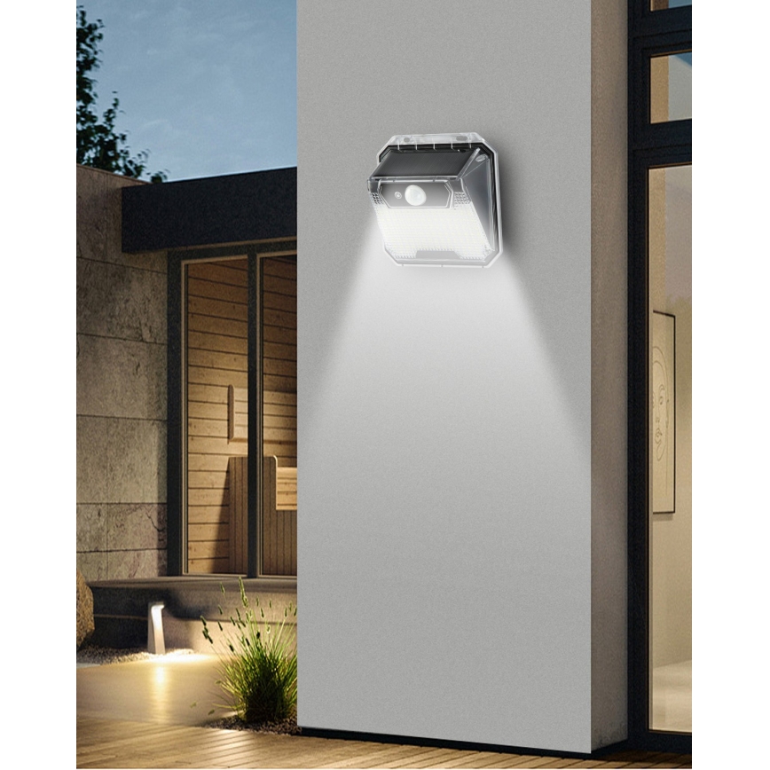 LED Kinkiet solarny z czujnikiem LED/3W/5,5V IP65 1200 mAh