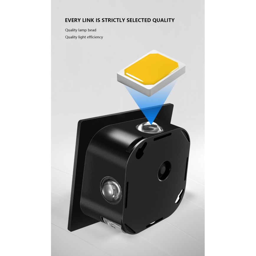 LED Solarna lampa ścienna z czujnikiem LED/2W/5V IP54 1300 mAh