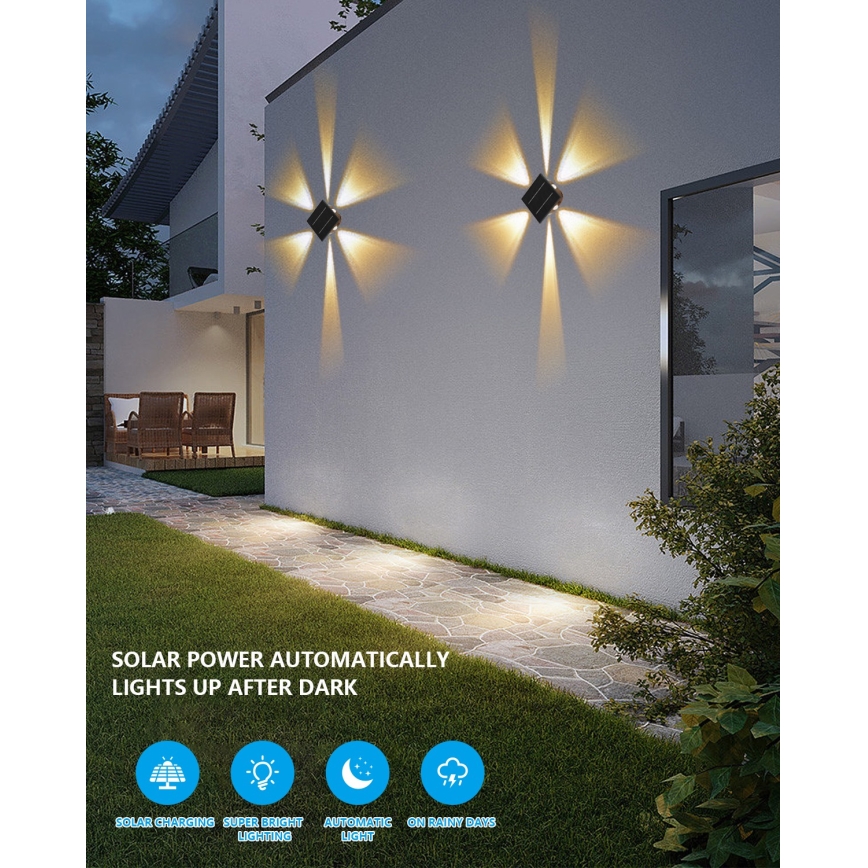 LED Solarna lampa ścienna z czujnikiem LED/2W/5V IP54 1300 mAh