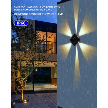 LED Solarna lampa ścienna z czujnikiem LED/2W/5V IP54 1300 mAh