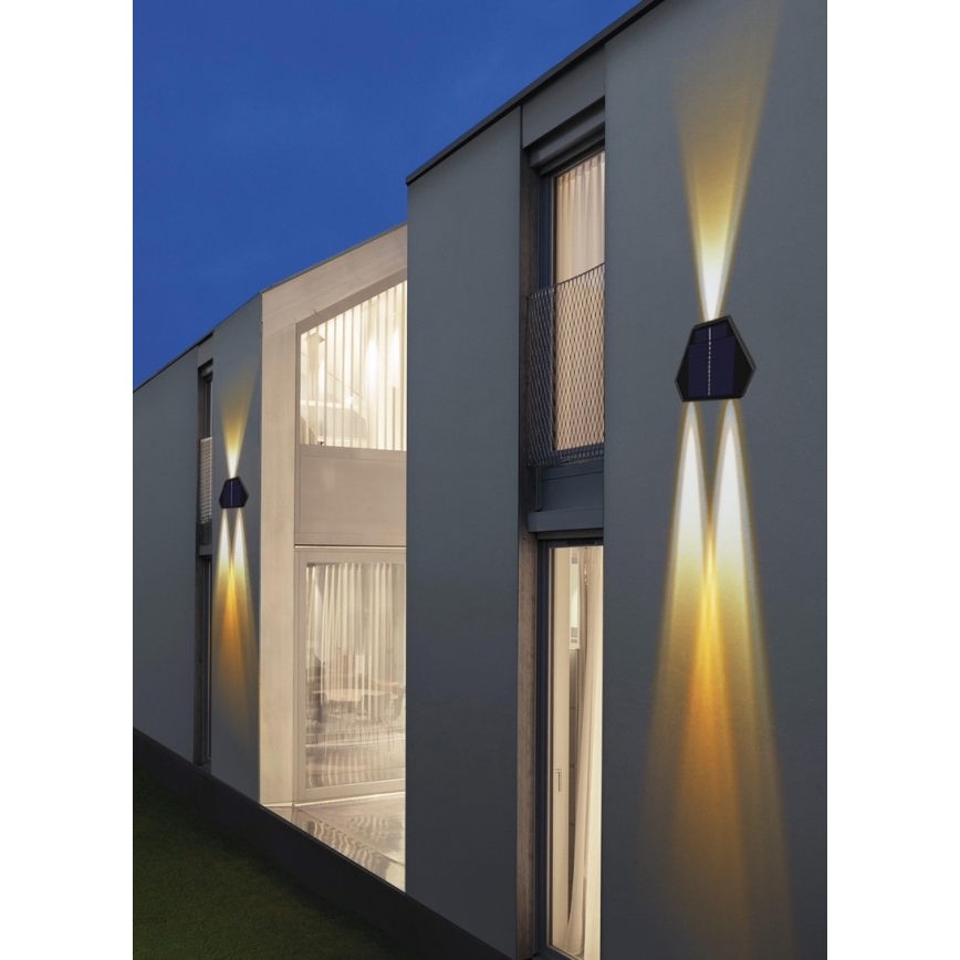 LED Solarna lampa ścienna z czujnikiem LED/2W/5V IP54 1300 mAh