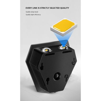 LED Solarna lampa ścienna z czujnikiem LED/2W/5V IP54 1300 mAh