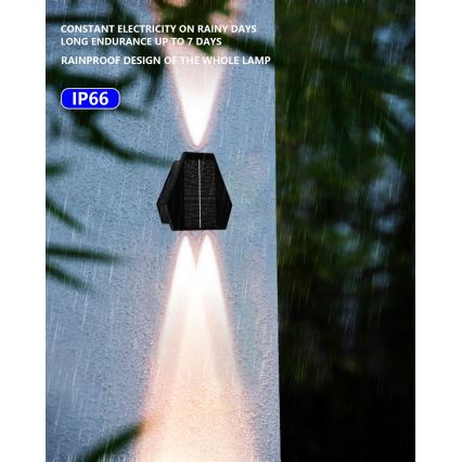 LED Solarna lampa ścienna z czujnikiem LED/2W/5V IP54 1300 mAh