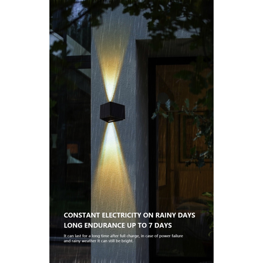 LED Solarna lampa ścienna z czujnikiem LED/2W/5V IP54 1300 mAh