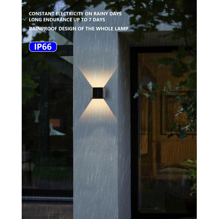 LED Solarna lampa ścienna z czujnikiem LED/2W/5V IP54 1300 mAh
