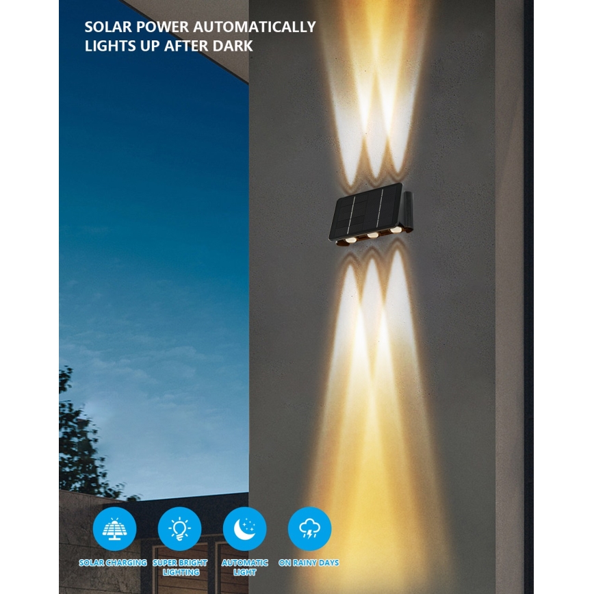 LED Kinkiet solarny z czujnikiem LED/2W/5V IP54 1300 mAh