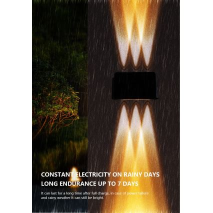 LED Kinkiet solarny z czujnikiem LED/2W/5V IP54 1300 mAh