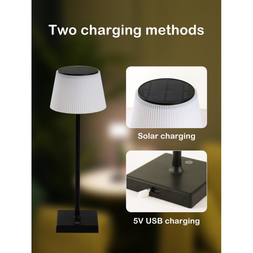 LED Ściemnialna zewnętrzna lampa solarna z czujnikiem LED/4W/5V IP44 3600 mAh