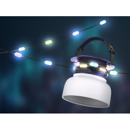 Przenośna lampa solarną LED RGB z łańcuchem LED, LED/10W/5V, 3600 mAh, IP65, 3600 mAh