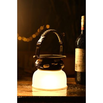 Przenośna lampa solarną LED RGB z łańcuchem LED, LED/10W/5V, 3600 mAh, IP65, 3600 mAh