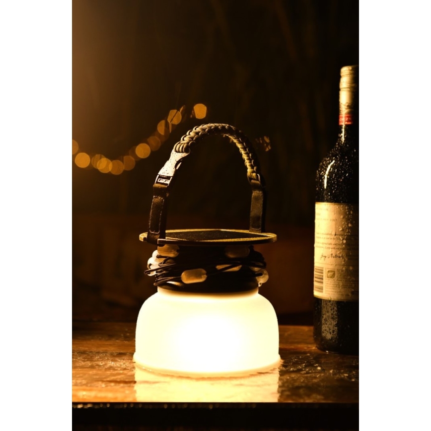 Przenośna lampa solarną LED RGB z łańcuchem LED, LED/10W/5V, 3600 mAh, IP65, 3600 mAh