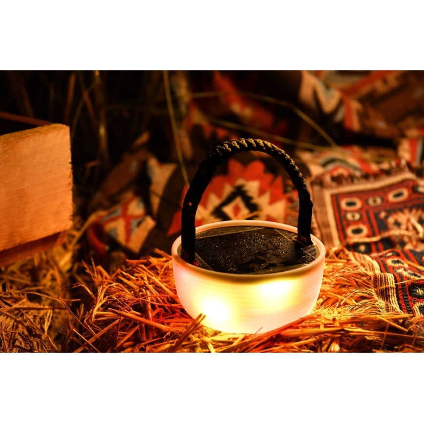 Przenośna lampa solarną LED RGB z łańcuchem LED, LED/10W/5V, 3600 mAh, IP65, 3600 mAh