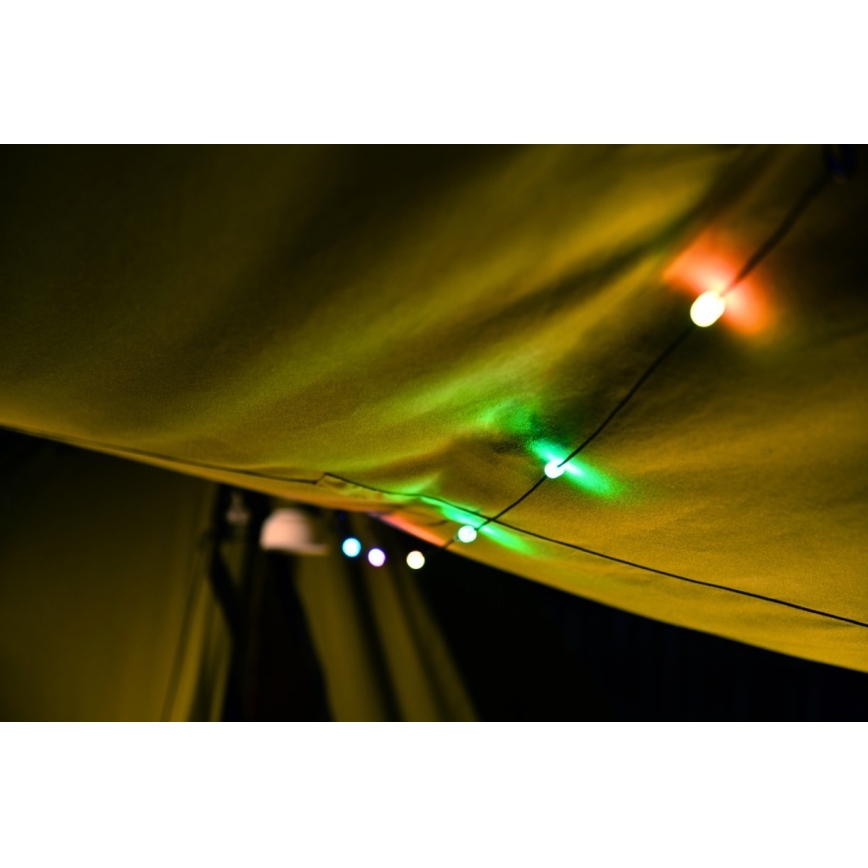 Przenośna lampa solarną LED RGB z łańcuchem LED, LED/10W/5V, 3600 mAh, IP65, 3600 mAh