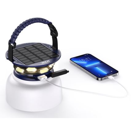 Przenośna lampa solarną LED RGB z łańcuchem LED, LED/10W/5V, 3600 mAh, IP65, 3600 mAh
