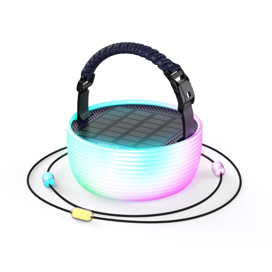 Przenośna lampa solarną LED RGB z łańcuchem LED, LED/10W/5V, 3600 mAh, IP65, 3600 mAh