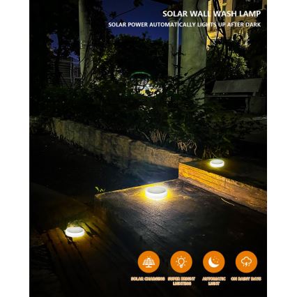 LED zewnętrzne oświetlenie solarne z czujnikiem LED/0,4W/3,2V IP54 500 mAh