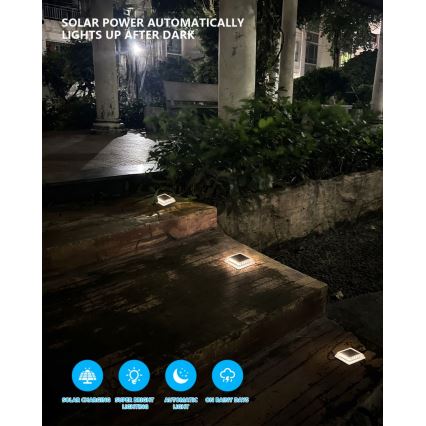 LED zewnętrzne oświetlenie solarne z czujnikiem LED/0,03W/1,2V IP54 800 mAh