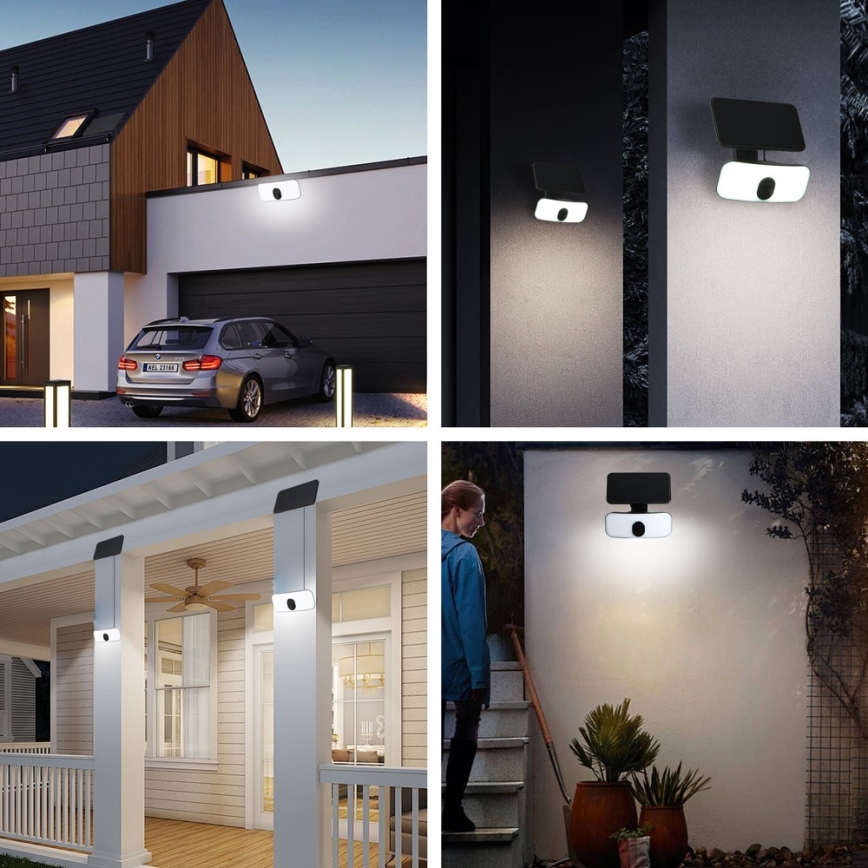 LED Kinkiet solarny z czujnikiem LED/13W/3,7V 4000K IP65 400 mAh