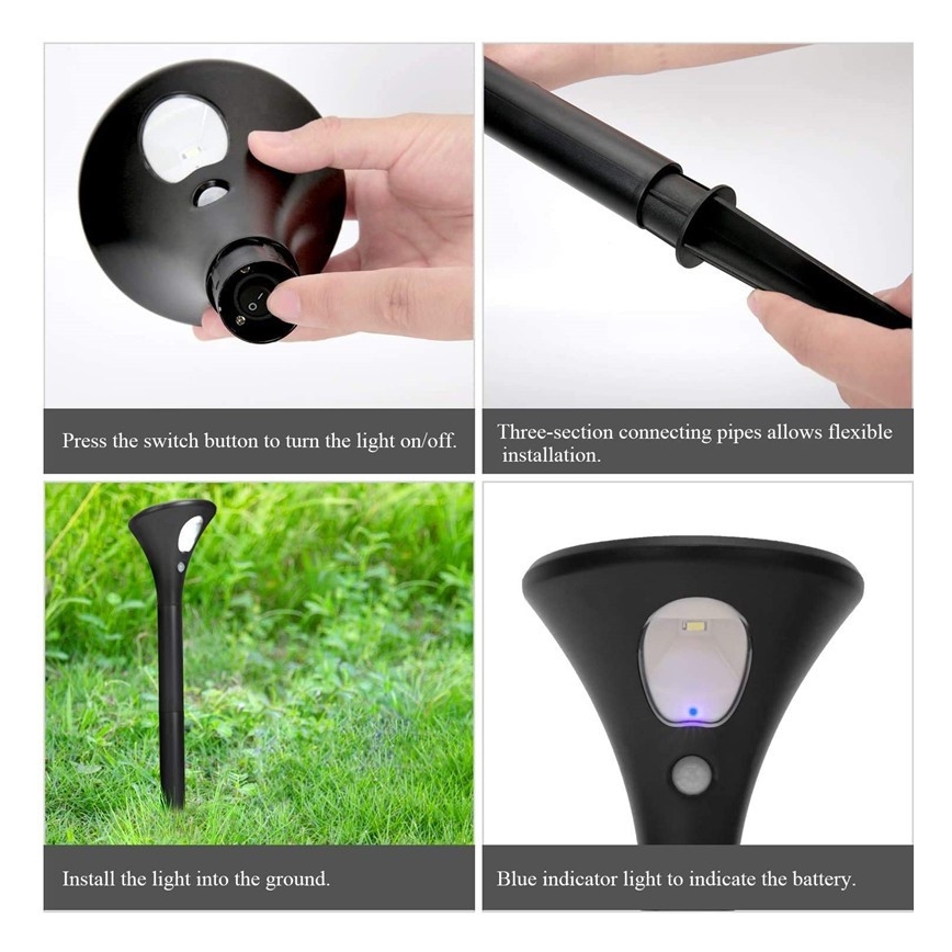 Lampa solarna LED z czujnikiem LED/1W/3,7V 6000K IP65 1500 mAh