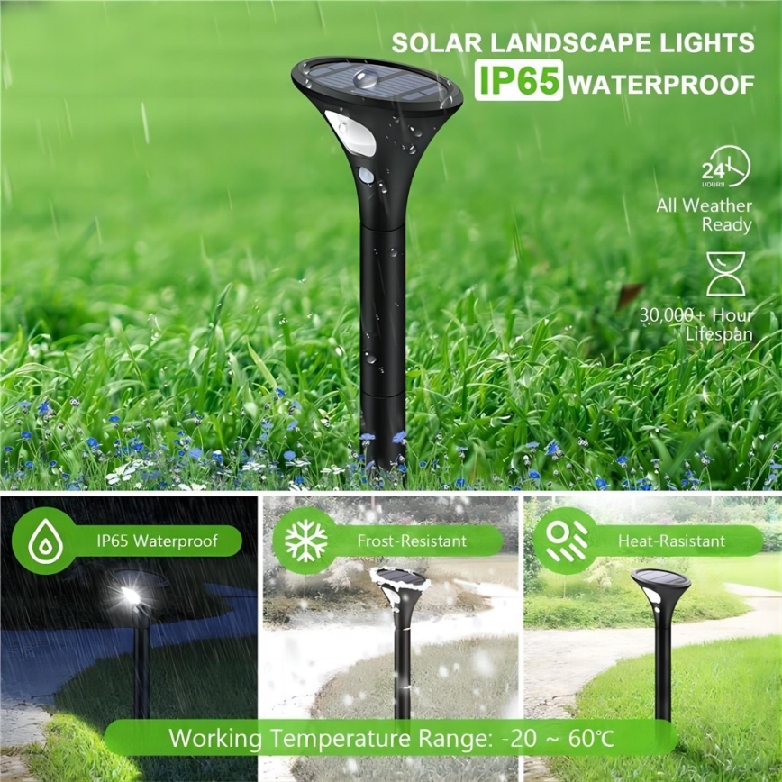 LED Lampa solarna z czujnikiem LED/1W/3,7V 6000K IP65