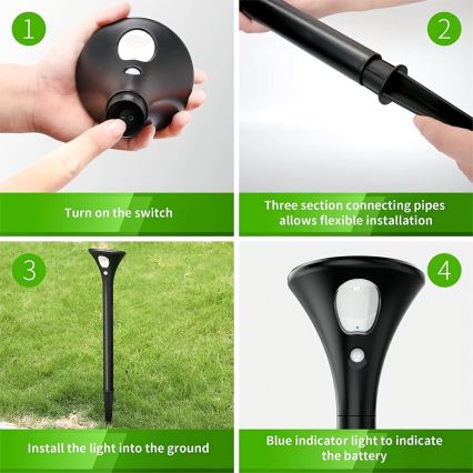 LED Lampa solarna z czujnikiem LED/1W/3,7V 6000K IP65