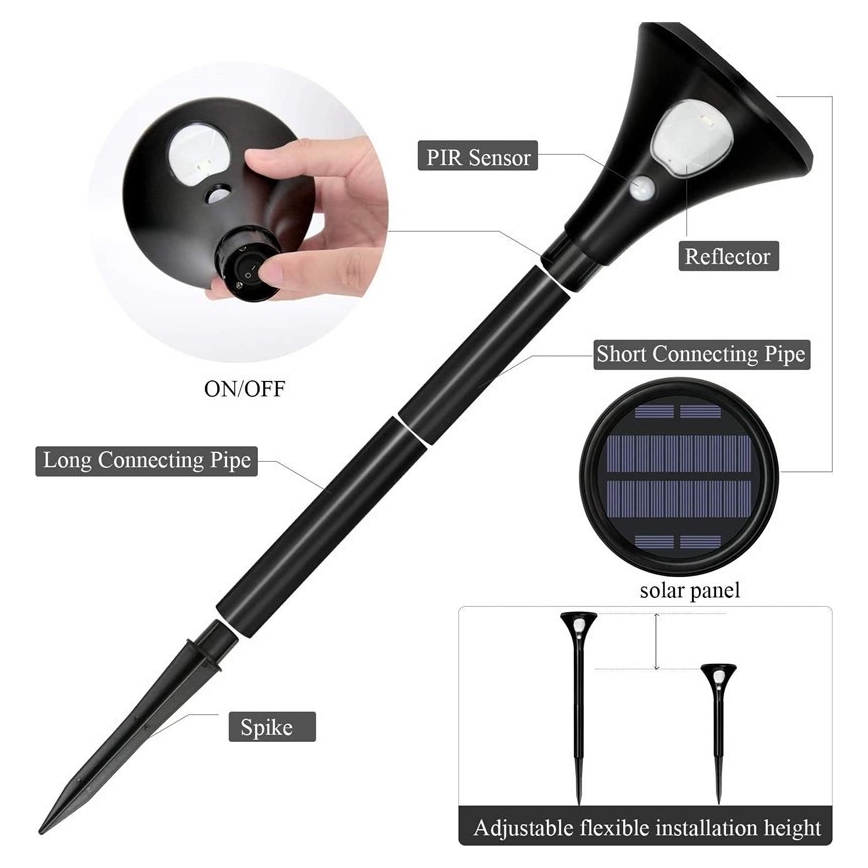 LED Lampa solarna z czujnikiem LED/1W/3,7V 6000K IP65